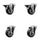 Service Caster 3.5'' Thermo Rubber Wheel Swivel Bolt Hole Caster Set with 2 Posi Lock Brakes, 4PK SCC-BH20S3514-TPRB-PLB-2-S-2 - alternate 1
